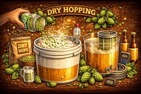 Dry hopping μπύρας με pellets λυκίσκου για έντονο άρωμα