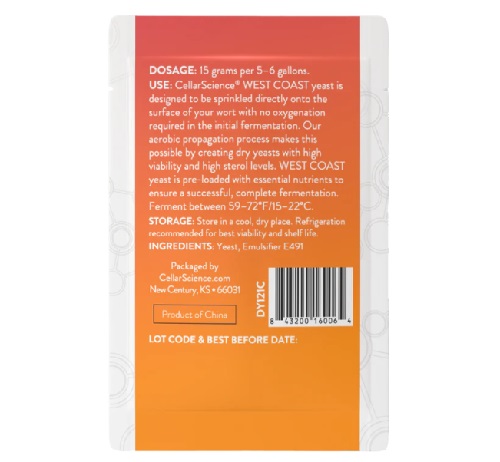 Μαγιά WEST COAST 15gr CellarScience® - Image 2