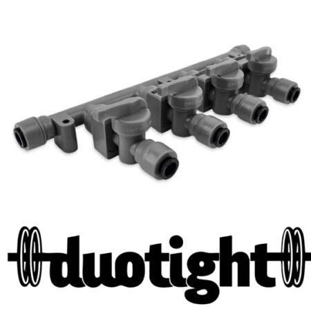 8mm (5/16) duotight x 4 Way Manifold with Check Valves & Isolation Valves